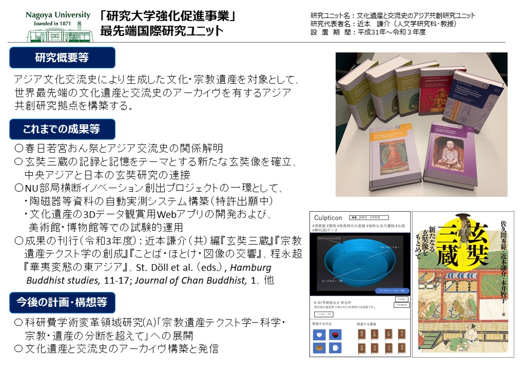 文化遺産と交流史のアジア共創研究ユニット | 名古屋大学研究